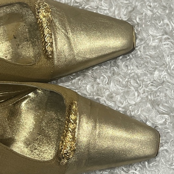 GUCCI Leather Colorblock Pattern Slingback Pumps - Picture 5 of 12